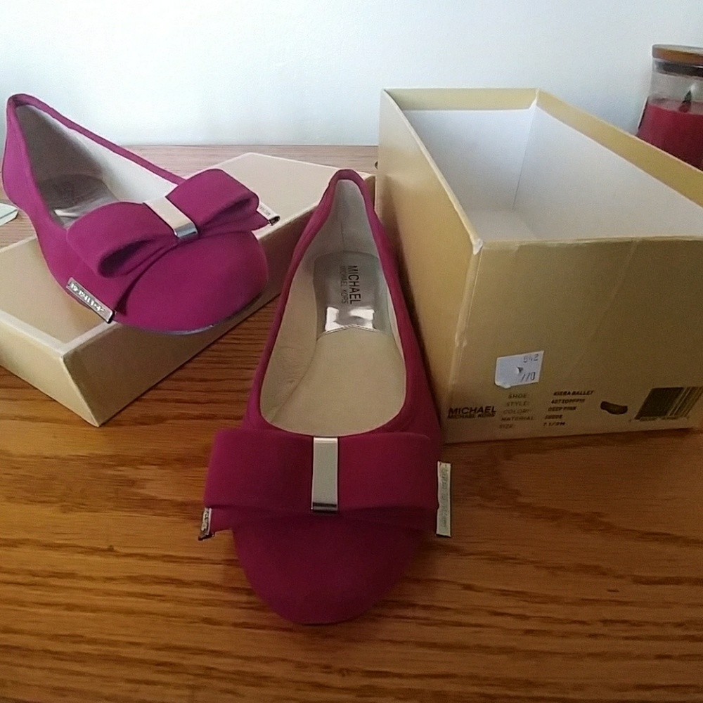 Suede Deep Pink Michael Michael Kors Flats
